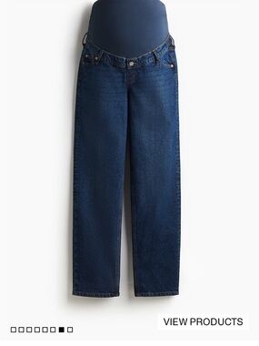 H&M Straight-Leg Maternity Jeans in Dark Blue